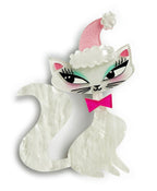 Swanky Pinkmas Kitty Brooch by Miss Fluff x Lipstick & Chrome - Che Cose Belle