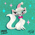 Swanky Pinkmas Kitty Brooch by Miss Fluff x Lipstick & Chrome - Che Cose Belle