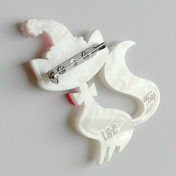 Swanky Pinkmas Kitty Brooch by Miss Fluff x Lipstick & Chrome - Che Cose Belle
