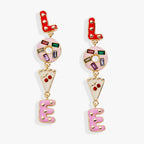 Sweet Shop 'Love' Linear Drop Statement Earrings - Che Cose Belle