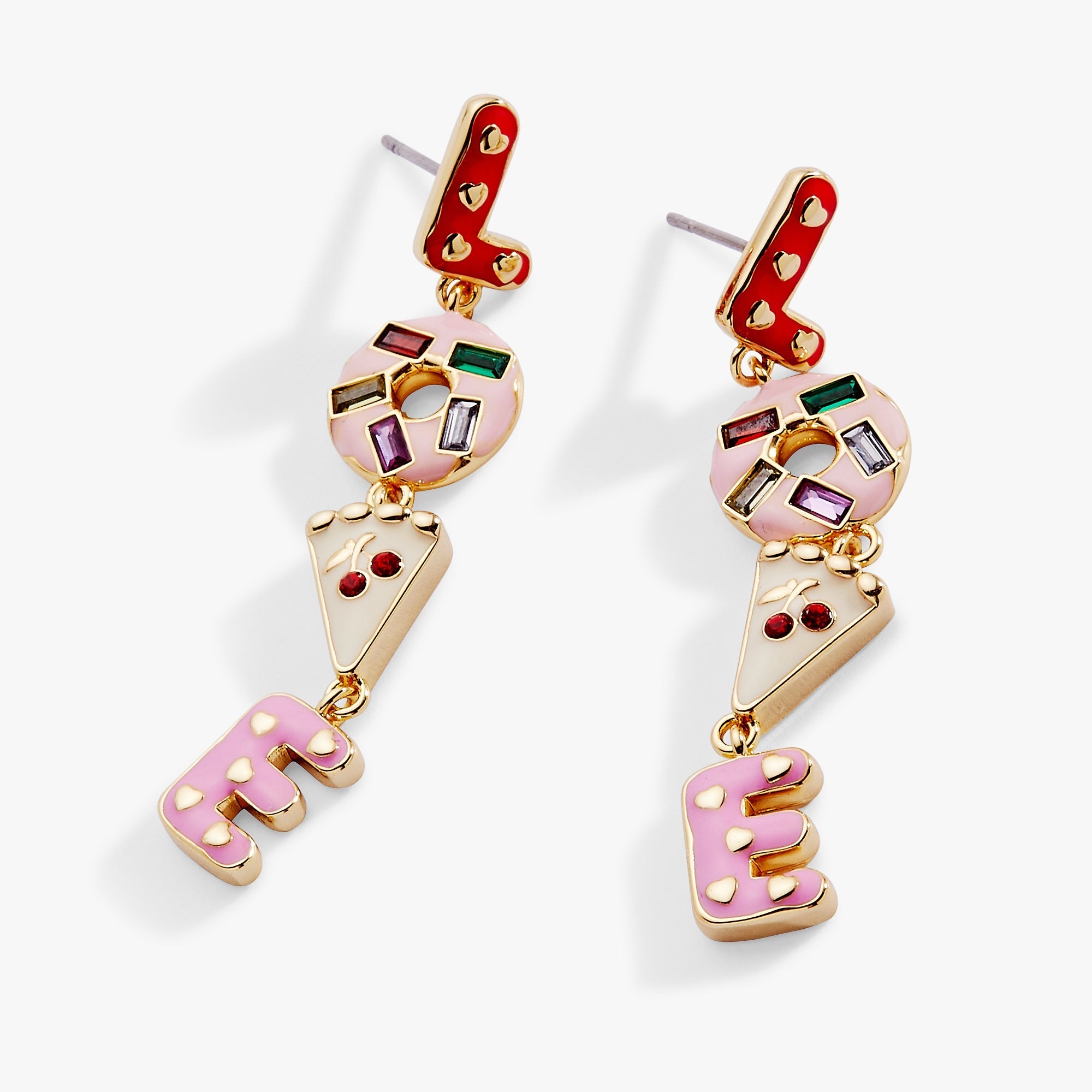 Sweet Shop 'Love' Linear Drop Statement Earrings - Che Cose Belle