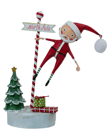 Swinging into Christmas Santa Figurine by Lori Mitchell - Che Cose Belle