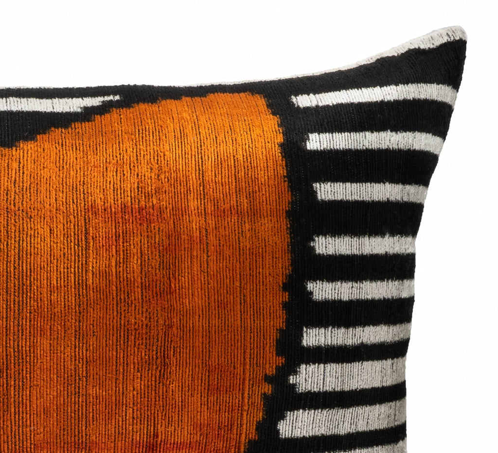 Symphony Silk Velvet Ikat Throw Pillow Cover, 16 X 24 - Che Cose Belle