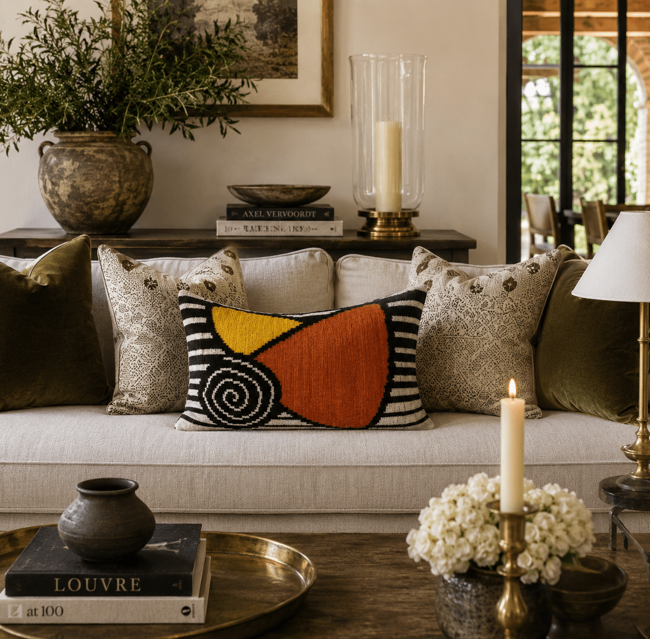 Symphony Silk Velvet Ikat Throw Pillow Cover, 16 X 24 - Che Cose Belle