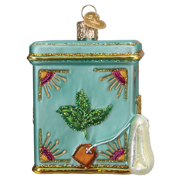 Tea Tin Glass  Ornament