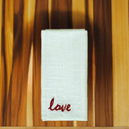 Table Cloth Napkins Set of 4 with Red Embroidery - Che Cose Belle