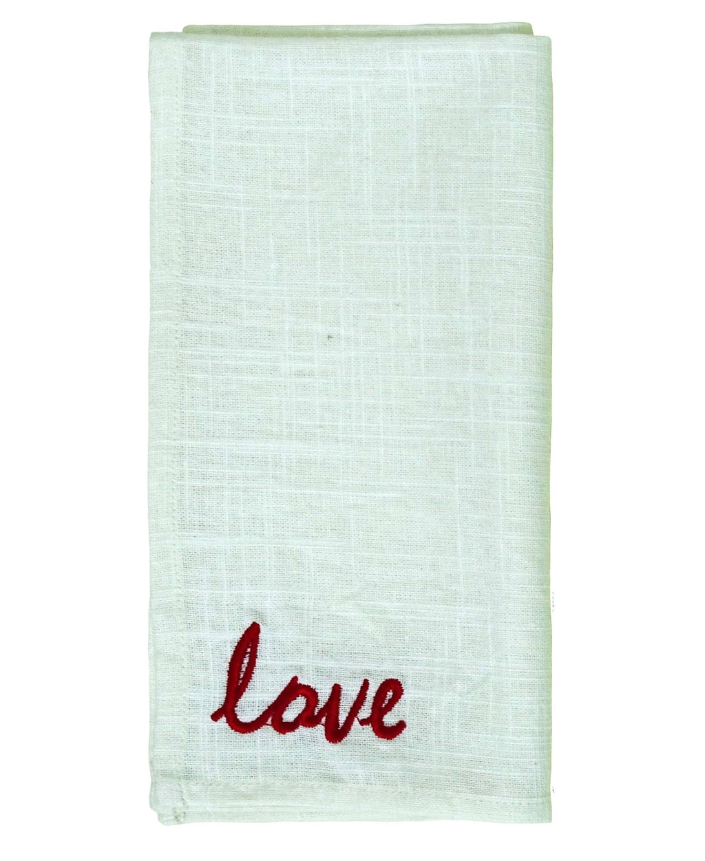 Table Cloth Napkins Set of 4 with Red Embroidery - Che Cose Belle