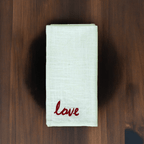 Table Cloth Napkins Set of 4 with Red Embroidery - Che Cose Belle