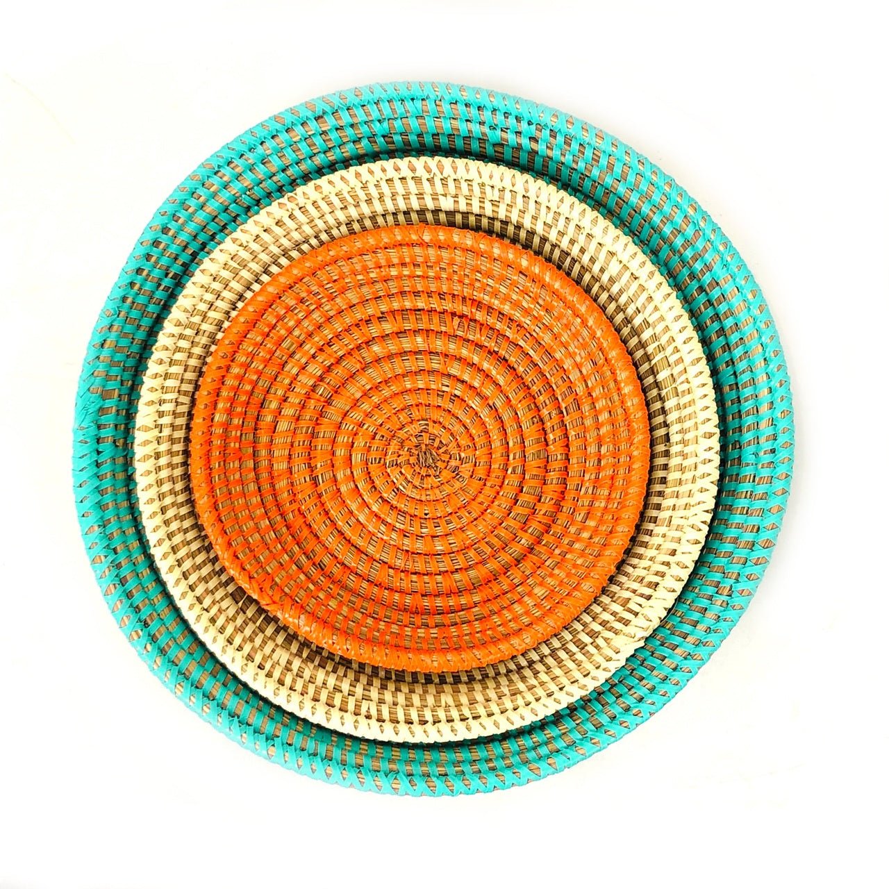 Tabletop Basket Bowl Set - Orange/ Turquoise/ White - Che Cose Belle