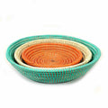 Tabletop Basket Bowl Set - Orange/ Turquoise/ White - Che Cose Belle