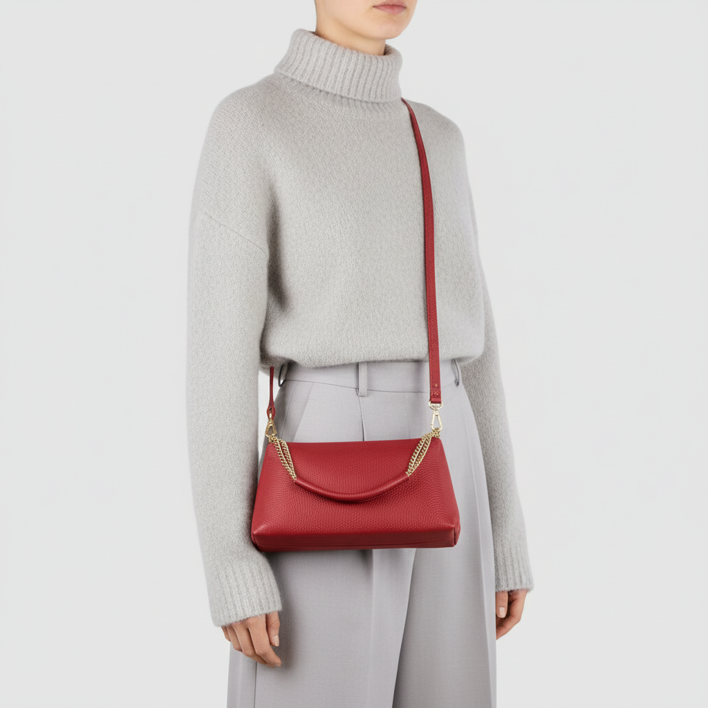 Italian Genuine Calf Leather Crossbody Bag 171522
