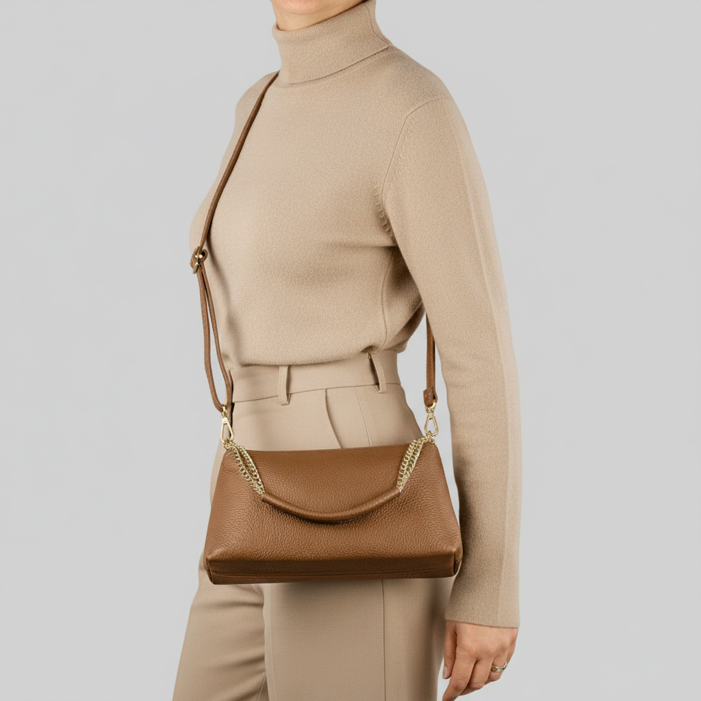 Italian Genuine Calf Leather Crossbody Bag 171522