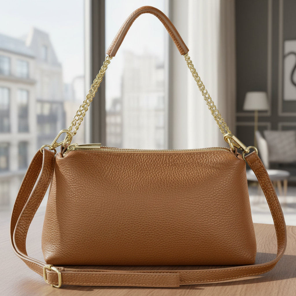 Italian Genuine Calf Leather Crossbody Bag 171522