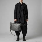 Italian Genuine Basketweave-Embossed Metallic Suede Top-Handle Bag | Treviso