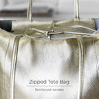 Italian Genuine Metallic Calf Leather Tote Bag 201718