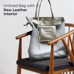 Italian Genuine Metallic Calf Leather Tote Bag 201718