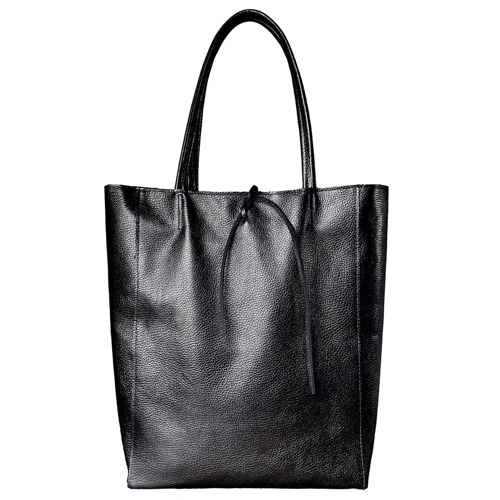 Italian Genuine Metallic Calf Leather Tote Bag 201718