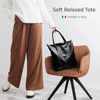 Italian Genuine Metallic Calf Leather Tote Bag 201718