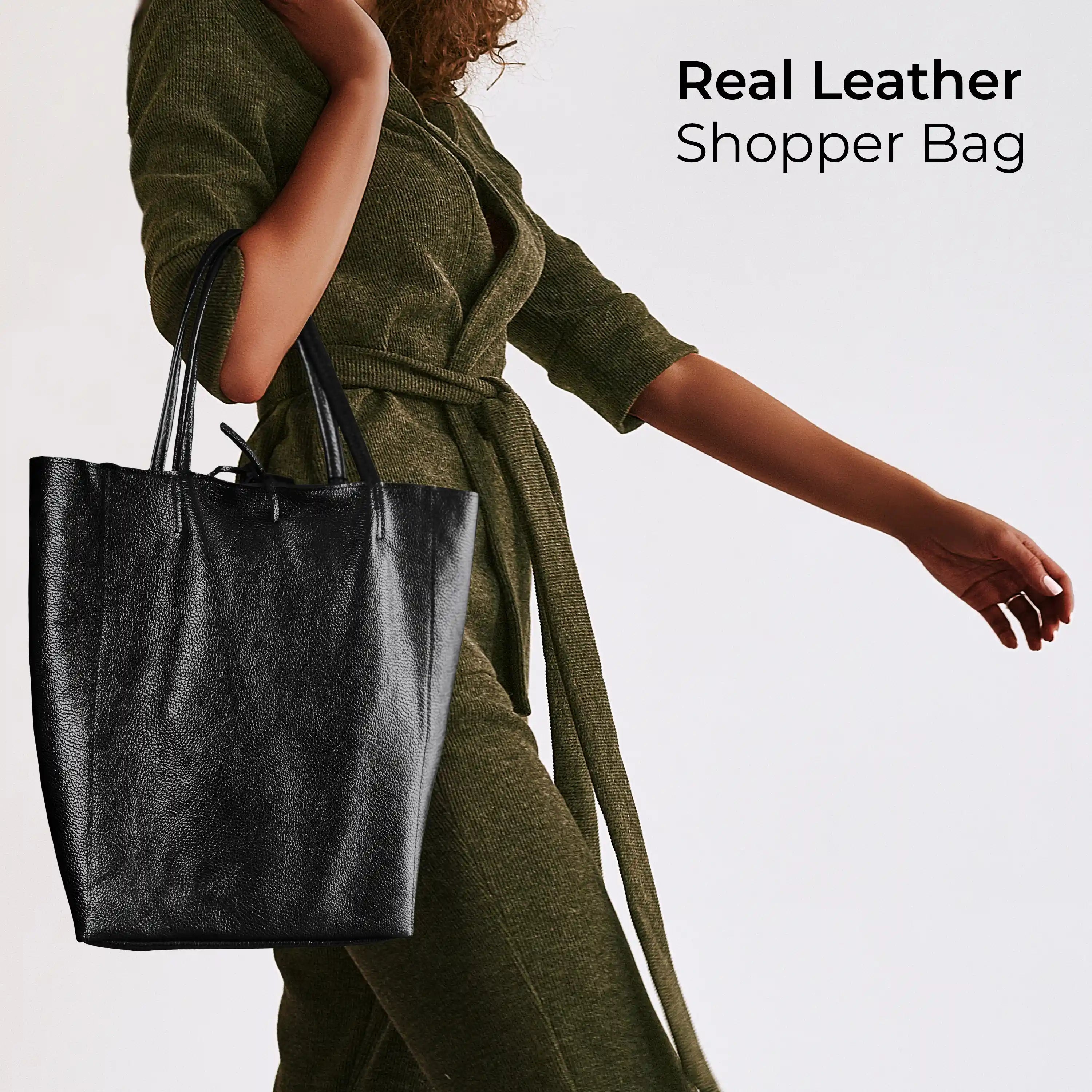 Italian Genuine Metallic Calf Leather Tote Bag 201718