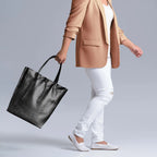 Italian Genuine Metallic Calf Leather Tote Bag 201718