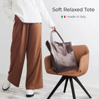 Italian Genuine Metallic Calf Leather Tote Bag 201718