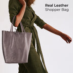 Italian Genuine Metallic Calf Leather Tote Bag 201718