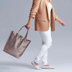 Italian Genuine Metallic Calf Leather Tote Bag 201718