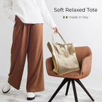 Italian Genuine Metallic Calf Leather Tote Bag 201718