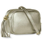 Italian Genuine Metallic Calf Leather Crossbody Bag 231302