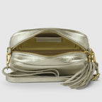 Italian Genuine Metallic Calf Leather Crossbody Bag 231302