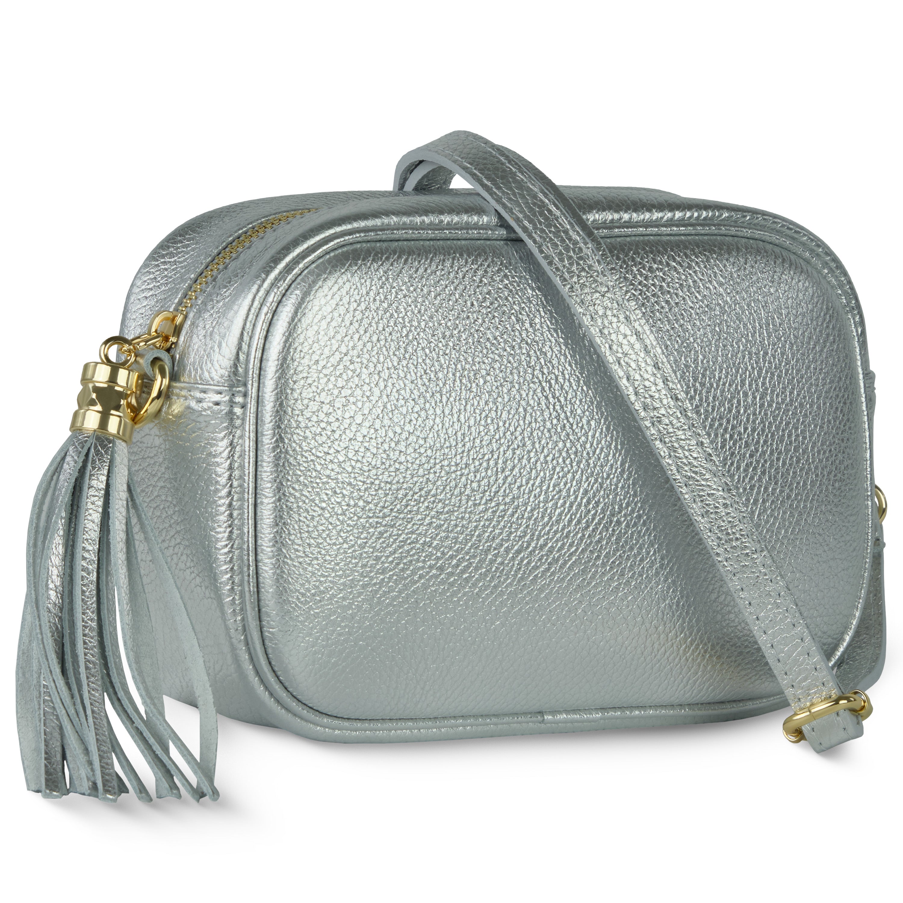 Italian Genuine Metallic Calf Leather Crossbody Bag 231302