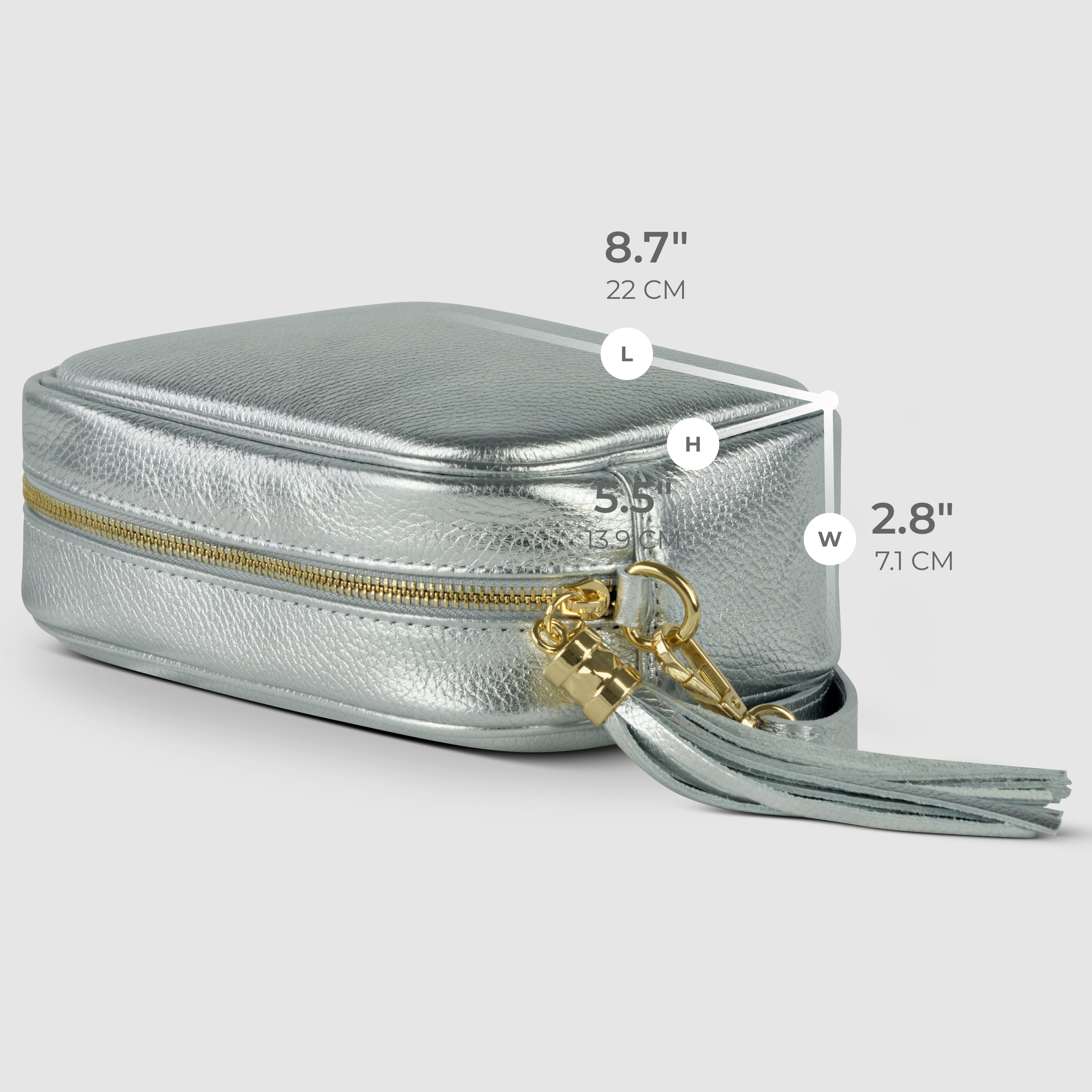 Italian Genuine Metallic Calf Leather Crossbody Bag 231302