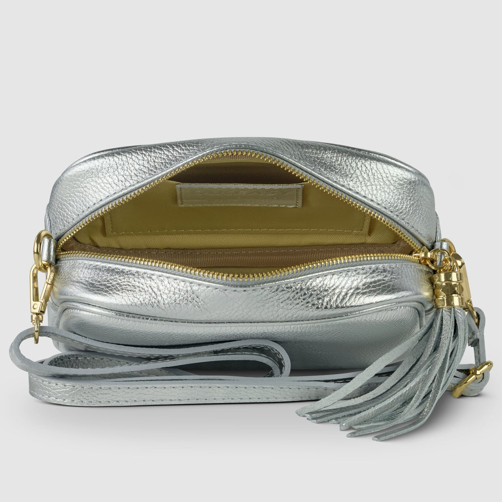 Italian Genuine Metallic Calf Leather Crossbody Bag 231302