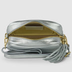 Italian Genuine Metallic Calf Leather Crossbody Bag 231302