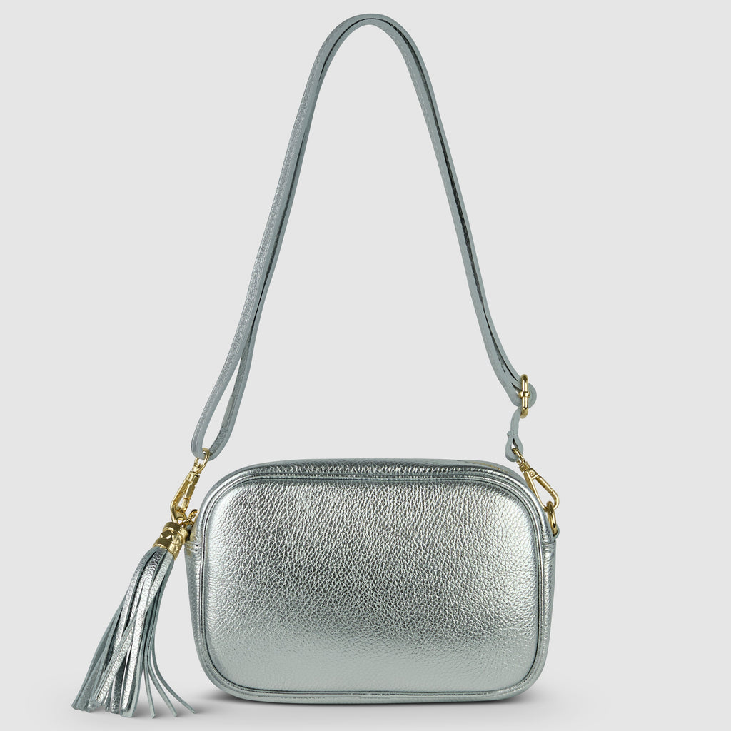 Italian Genuine Metallic Calf Leather Crossbody Bag 231302