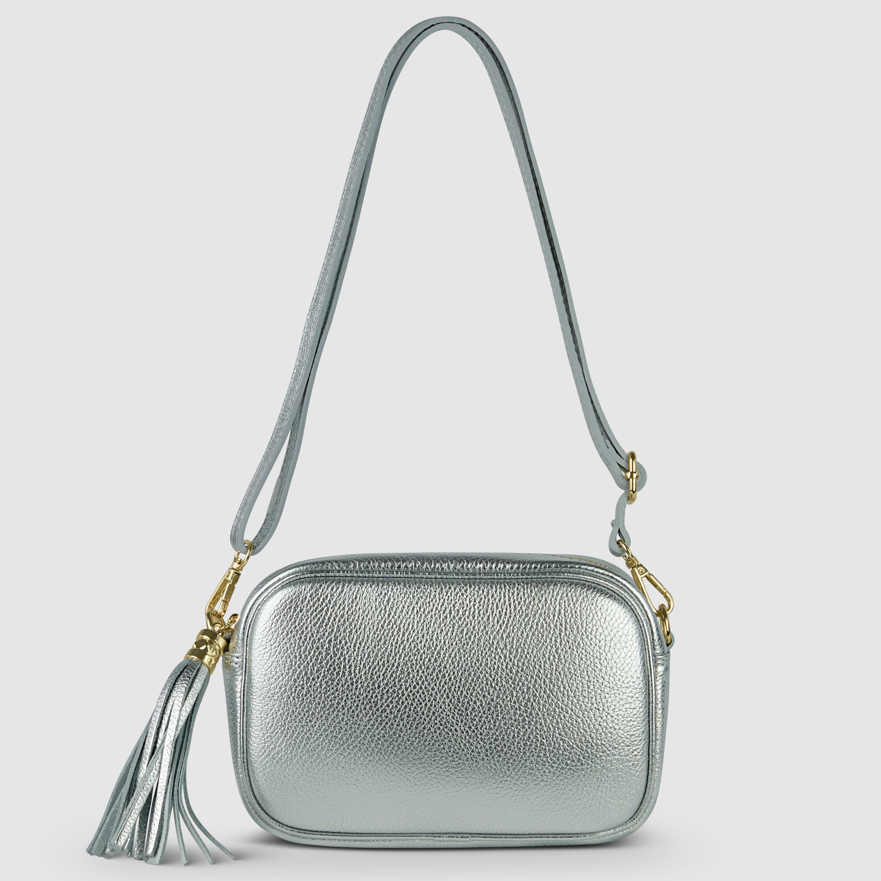 Italian Genuine Metallic Calf Leather Crossbody Bag 231302