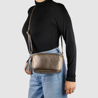 Italian Genuine Metallic Calf Leather Crossbody Bag 231302