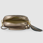 Italian Genuine Metallic Calf Leather Crossbody Bag 231302