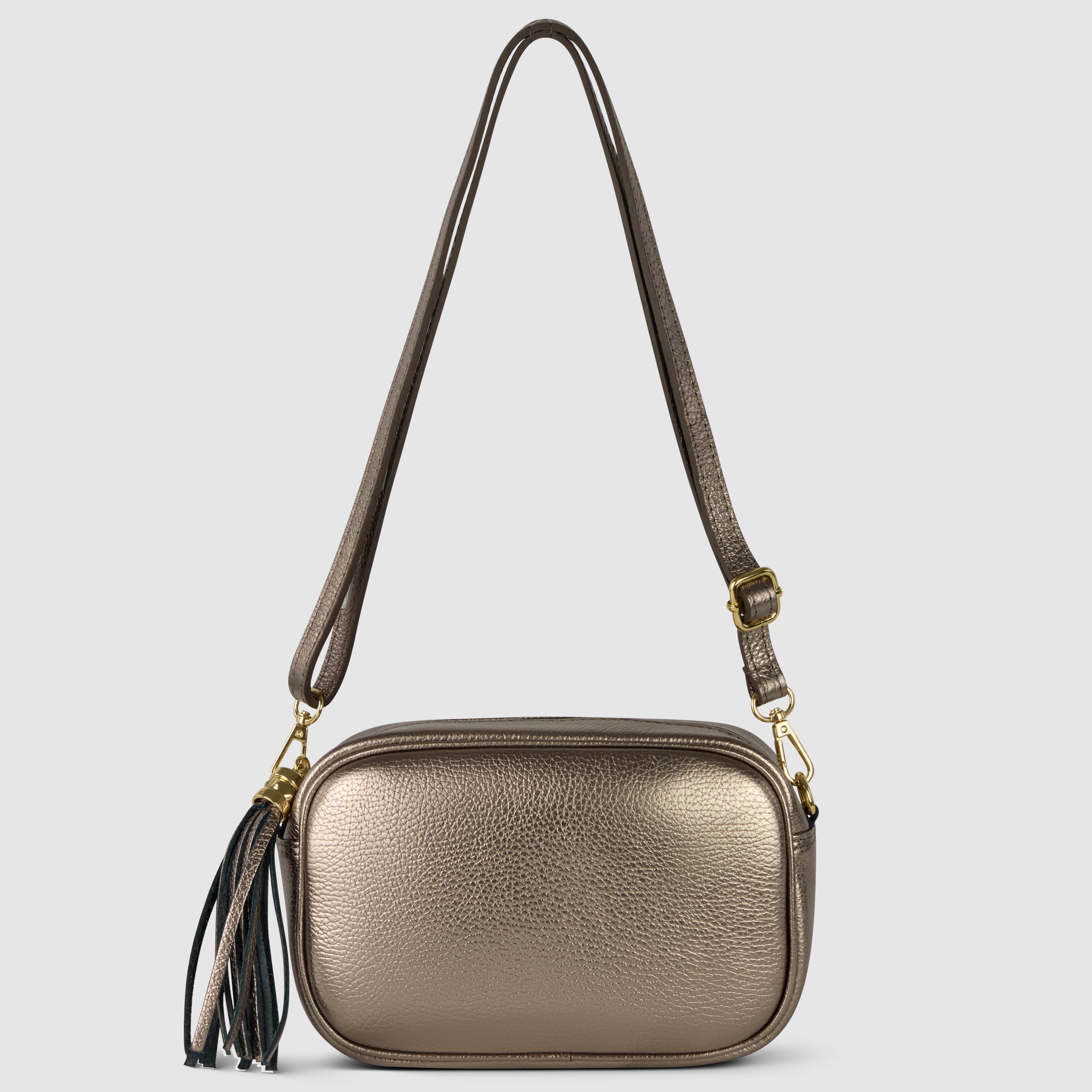 Italian Genuine Metallic Calf Leather Crossbody Bag 231302