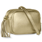 Italian Genuine Metallic Calf Leather Crossbody Bag 231302