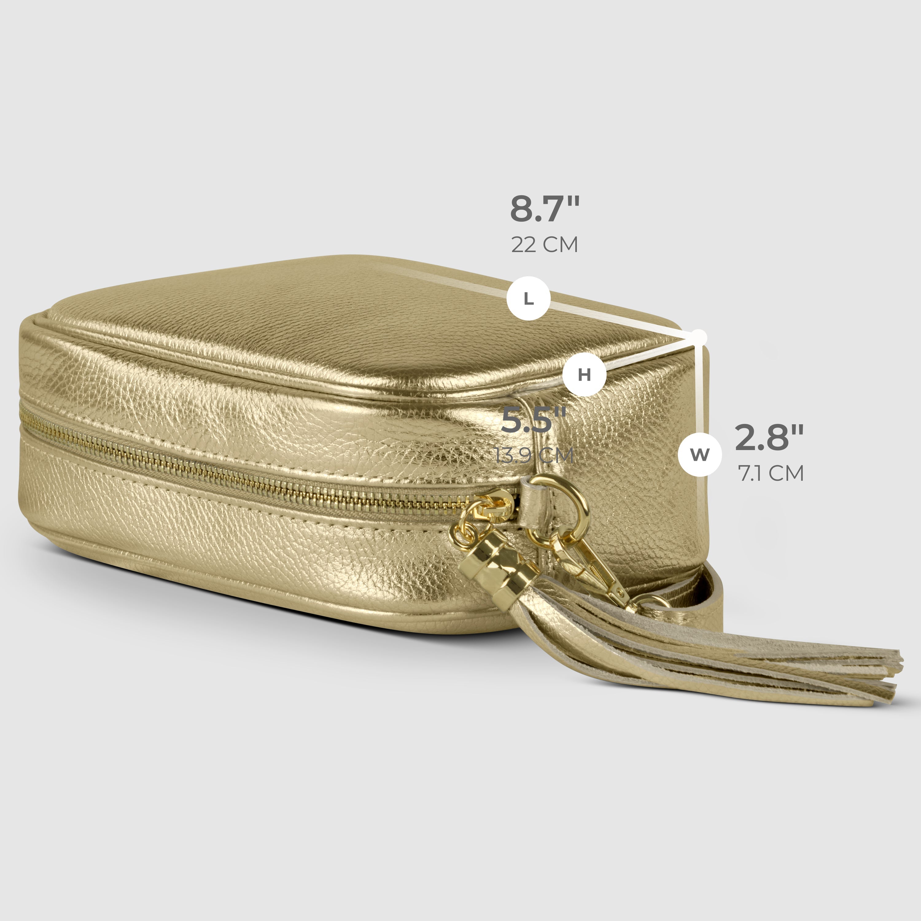 Italian Genuine Metallic Calf Leather Crossbody Bag 231302
