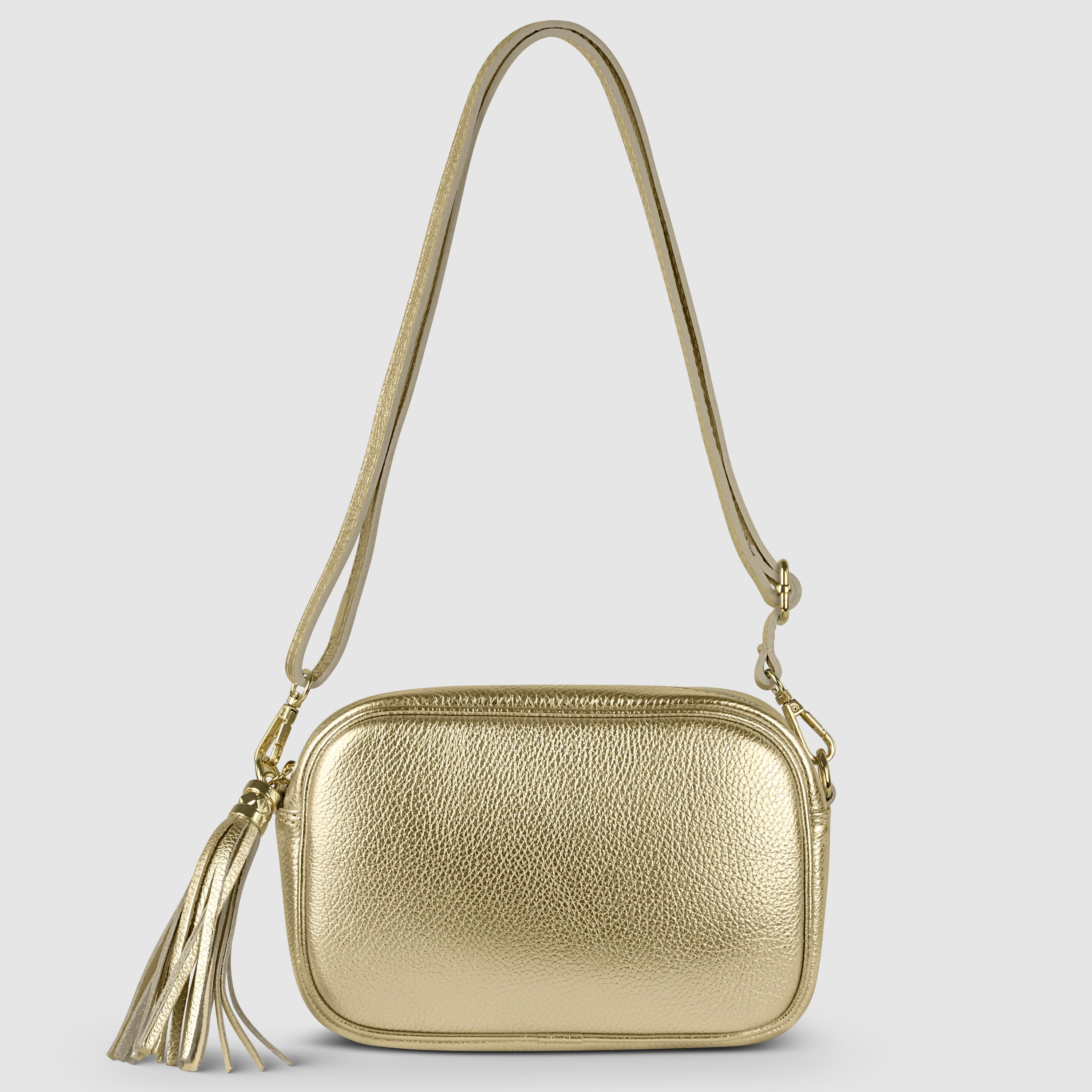 Italian Genuine Metallic Calf Leather Crossbody Bag 231302