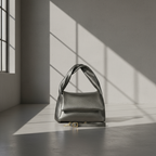 Italian Metallic Full-Grain Leather Top-Handle Bag | Trieste