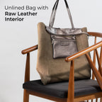 Italian Genuine Metallic Suede Tote Bag | Pisa