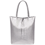 Italian Genuine Metallic Suede Tote Bag | Pisa