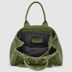 Italian Genuine Suede & Full-Grain Leather Top-Handle Bag | Forlì