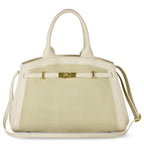 Italian Genuine Suede & Full-Grain Leather Top-Handle Bag | Forlì