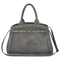 Italian Genuine Suede & Full-Grain Leather Top-Handle Bag | Forlì
