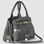 Italian Genuine Suede & Full-Grain Leather Top-Handle Bag | Forlì