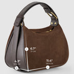 Italian Genuine Suede & Full-Grain Leather Crossbody Bag | Cremona